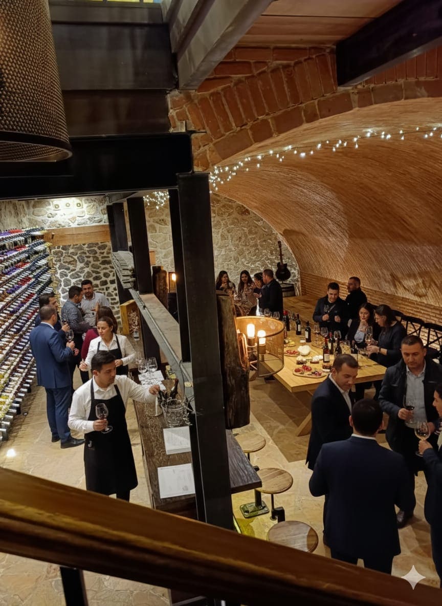 Cava subterránea para experiencias y maridajes.